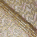 Mustard Gold Ribbon Floral Pure Silk Chiffon 140cm