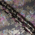 Charcoal Black Jewel Floral Pure Silk Chiffon 140cm