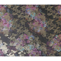 Charcoal Black Jewel Floral Pure Silk Chiffon 140cm