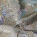 Ivory Beige Hex Floral Pure Silk Chiffon 140cm