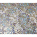 Ivory Beige Hex Floral Pure Silk Chiffon 140cm