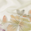 Ivory Floral Metallic Lurex Premium Pure Silk Chiffon Fabric 110 Cms Width South Korea-D28178 - Regal Fabrics
