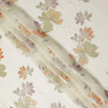 Ivory Floral Metallic Lurex Premium Pure Silk Chiffon Fabric 110 Cms Width South Korea-D28178 - Regal Fabrics