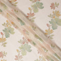 Beige Peach Floral Metallic Lurex Premium Pure Silk Chiffon Fabric 110 Cms Width South Korea-D28180 - Regal Fabrics