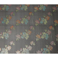 Black Floral Metallic Lurex Premium Pure Silk Chiffon Fabric 110 Cms Width South Korea-D28177 - Regal Fabrics