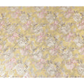 Butter Yellow Floral Metallic Pure Silk Crepe 140cm