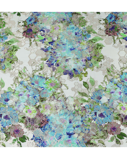 Vivid Jewel Tone Floral Pure Silk Crepe 140cm