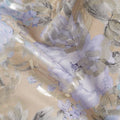 Aqua Teal Multicolor Floral Pure Silk Crepe 140cm