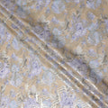 Aqua Teal Multicolor Floral Pure Silk Crepe 140cm
