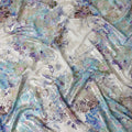 Dusty Rose Floral Metallic Pure Silk Crepe 140cm