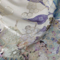 Dusty Rose Floral Metallic Pure Silk Crepe 140cm