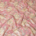 Warm Beige Lavender Floral Pure Silk Crepe 140cm