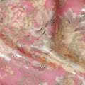 Warm Beige Lavender Floral Pure Silk Crepe 140cm