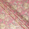 Warm Beige Lavender Floral Pure Silk Crepe 140cm