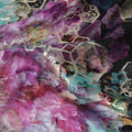 Midnight Black Jewel Floral Pure Silk Crepe 140cm