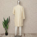 Beige Banarsi Silk Men's Kurta Pajama - D29277