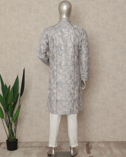 Grey Cotton Men's Kurta Pajama - D29323