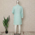 Blue Linen Men's Kurta Pajama - D29285
