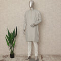 Grey Banarsi Silk Men's Kurta Pajama - D29284