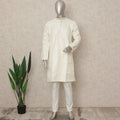 White Banarsi Silk Men's Kurta Pajama - D29278
