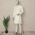 White Banarsi Silk Men's Kurta Pajama - D29278