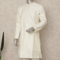 White Banarsi Silk Men's Kurta Pajama - D29278