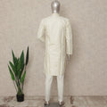 White Banarsi Silk Men's Kurta Pajama - D29278
