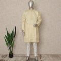 Beige Cotton Silk Men's Kurta Pajama - D29318
