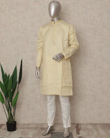 Beige Cotton Silk Men's Kurta Pajama - D29318