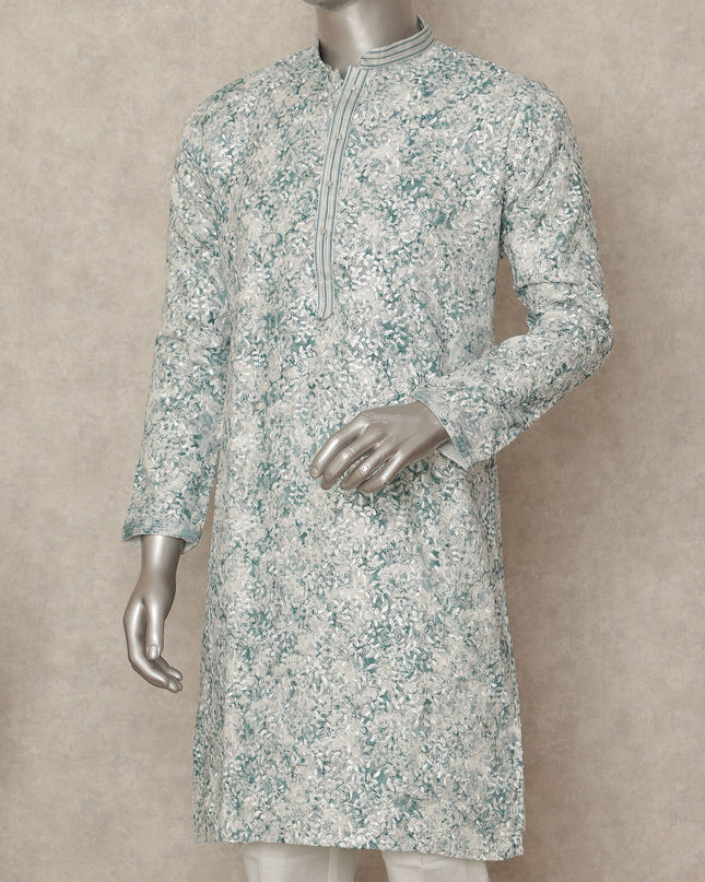 Green Cotton Men's Kurta Pajama - D29322