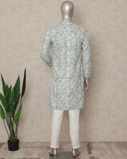 Green Cotton Men's Kurta Pajama - D29322