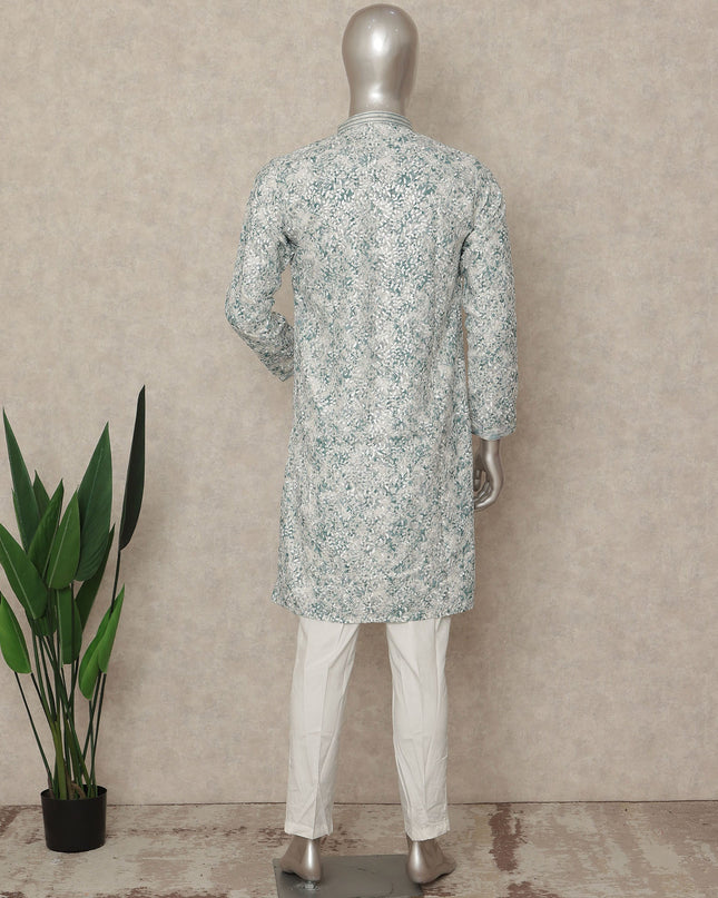 Green Cotton Men's Kurta Pajama - D29322