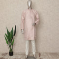 Pink Banarsi Silk Men's Kurta Pajama - D29279