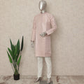 Pink Banarsi Silk Men's Kurta Pajama - D29279