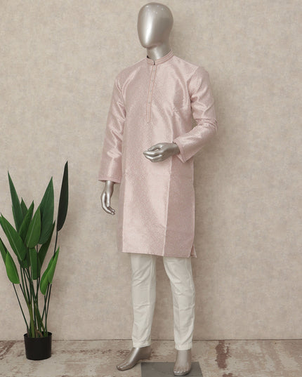 Pink Banarsi Silk Men's Kurta Pajama - D29280