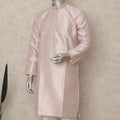 Pink Banarsi Silk Men's Kurta Pajama - D29280