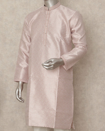 Pink Banarsi Silk Men's Kurta Pajama - D29280