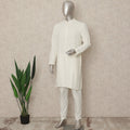 White Cotton Men's Kurta Pajama - D29286