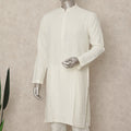 White Cotton Men's Kurta Pajama - D29286