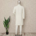 White Cotton Men's Kurta Pajama - D29286