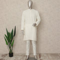 White Cotton Men's Kurta Pajama - D29287