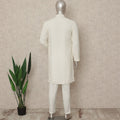 White Cotton Men's Kurta Pajama - D29287