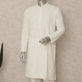 Ivory White Chikankari Cotton Kurta Set Men