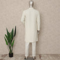Ivory White Chikankari Cotton Kurta Set Men