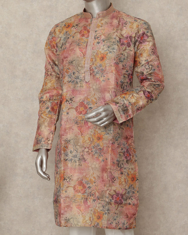Multicolor Silk Organza Men's Kurta Pajama - D29314