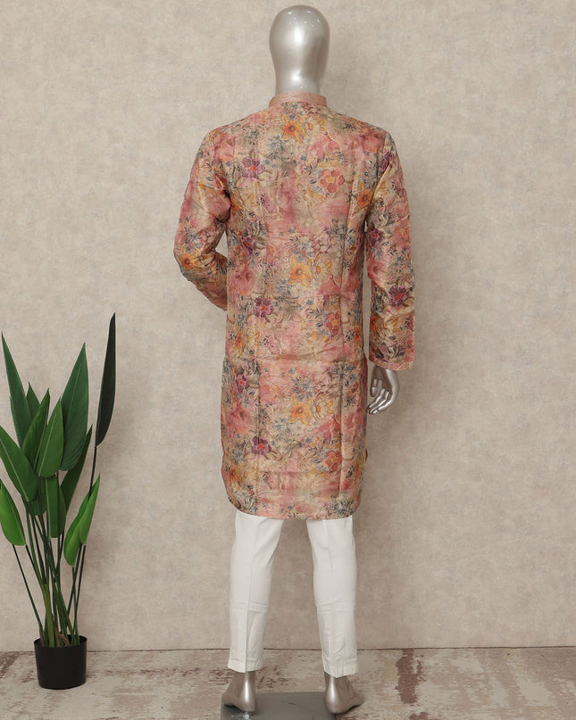 Multicolor Silk Organza Men's Kurta Pajama - D29314