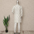 Pearl White Brocade Kurta Pyjama Set for Men