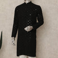 Black Cotton Men's Kurta Pajama - D29291