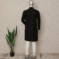 Black Cotton Men's Kurta Pajama - D29291