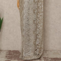 Warm Beige Metallic French Chantilly Saree Lace Elegant Floral Net Design 5.5 Mtrs Length 110 Cms Width Premium Soft Sheer Fabric France Origin-D28910 Regal Fabrics